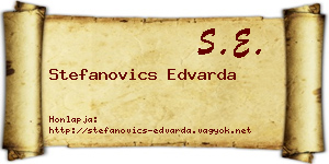 Stefanovics Edvarda névjegykártya